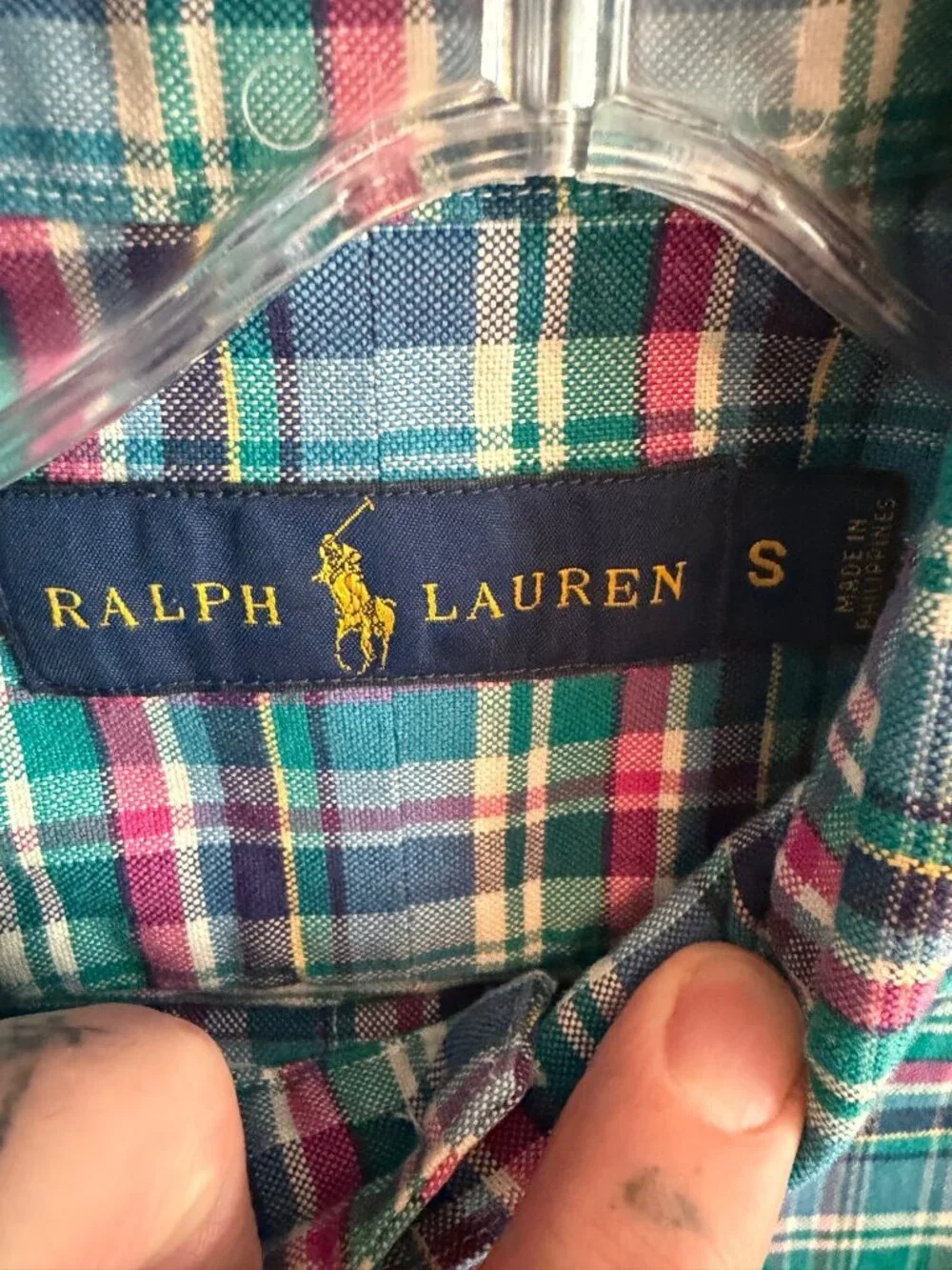 Ralph Lauren Mens Plaid Button-Down Shirt S Multicolor Cotton Classic Fit